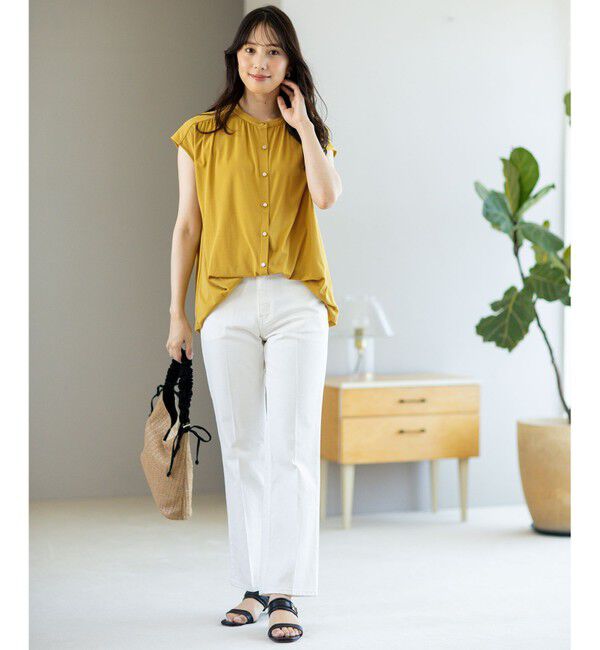 ANY SIS「【接触冷感・UVカット・洗える】ハイストレッチスムース2WAY ブラウス」|シャツ・ブラウス|