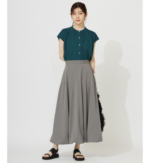 ANY SIS「【接触冷感・UVカット・洗える】ハイストレッチスムース2WAY ブラウス」|シャツ・ブラウス|