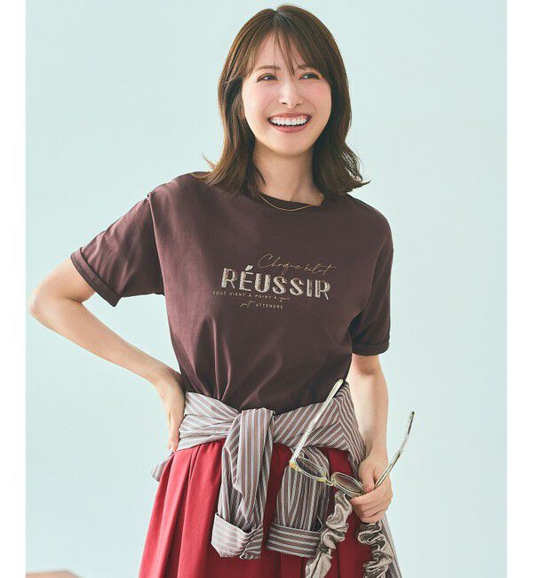 ANY SIS「【洗える】ロゴ刺繍 Tシャツ」|Tシャツ・カットソー|ﾌﾞﾗｳﾝｽ