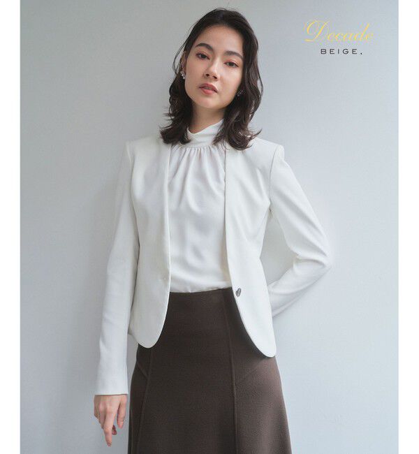 BEIGE,「【セットアップ対応】LUIZA / ノーカラージャケット」|ノーカラージャケット|White