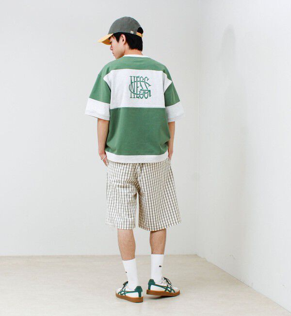 GLOSTER「【バックプリントが映える】切り替え GOODNESS オーバーストライプ Tシャツ」|Tシャツ・カットソー|