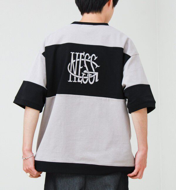 GLOSTER「【バックプリントが映える】切り替え GOODNESS オーバーストライプ Tシャツ」|Tシャツ・カットソー|