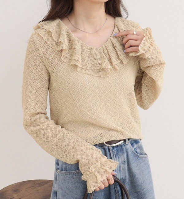 fredy emue「レースラッフルロンＴシャツ」|Tシャツ・カットソー|