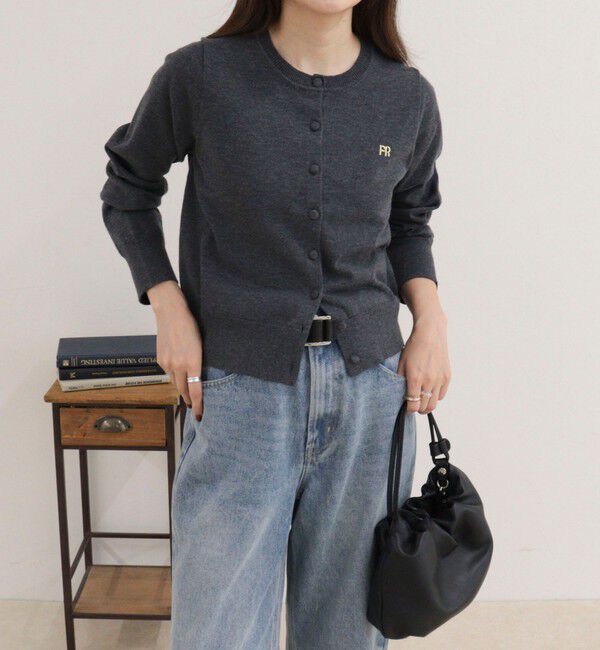 fredy emue「FR刺しゅうBASIC天竺カーディガン」|カーディガン|チャコールグレー