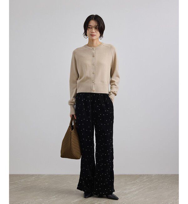 SALON adam et rope'「【COUTURE D'ADAM（クチュール ド アダム）】Stardust Glitter Velvet Easy Wide Pant」|チノ|