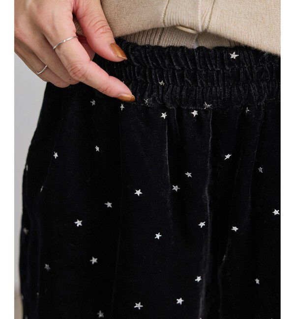 SALON adam et rope'「【COUTURE D'ADAM（クチュール ド アダム）】Stardust Glitter Velvet Easy Wide Pant」|チノ|