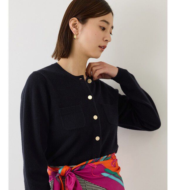 ROPE「【一部WEB限定カラー/J'aDoRe・一部店舗限定サイズ】カシミヤブレンドポケットカーディガン/イージーケア」|ニット・セーター|ネイビー(40)