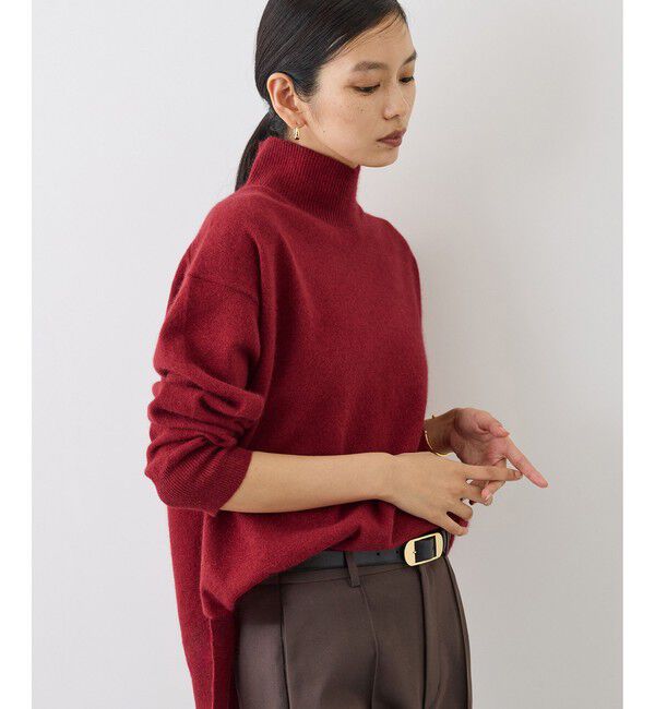 ROPE「【J'aDoRe・一部店舗限定サイズ】ウールフォックスラメハイネックニット(サイドスリット入り)」|ニット・セーター|ワイン系(67)