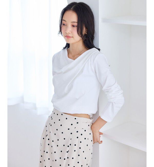VIS「【WEB限定】長袖ドレープカットソー」|Tシャツ・カットソー|