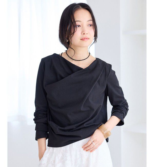 VIS「【WEB限定】長袖ドレープカットソー」|Tシャツ・カットソー|