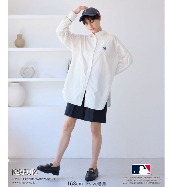 Rope&rsquo;Picnic「【PEANUTS&times;MLB COLLECTION by ROPE' PICNIC】オーバーサイズシャツ」|シャツ・ブラウス|