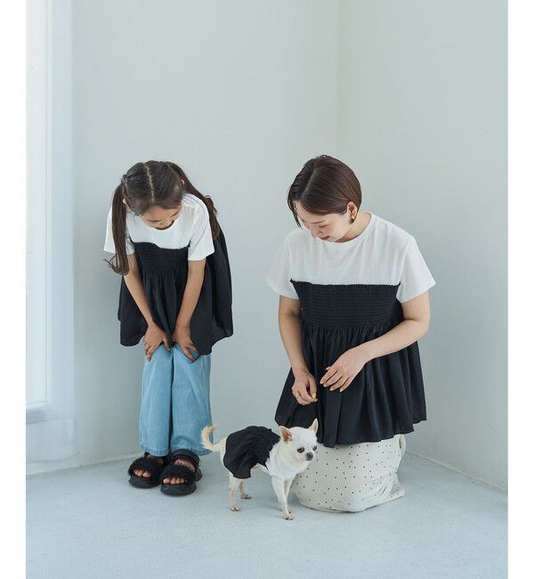 ROPE PICNIC PASSAGE「【DOG】シャーリングワンピース/リンクコーデ」|その他|