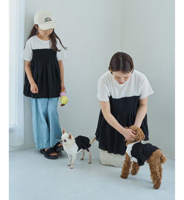 ROPE PICNIC PASSAGE「【DOG】シャーリングワンピース/リンクコーデ」|その他|