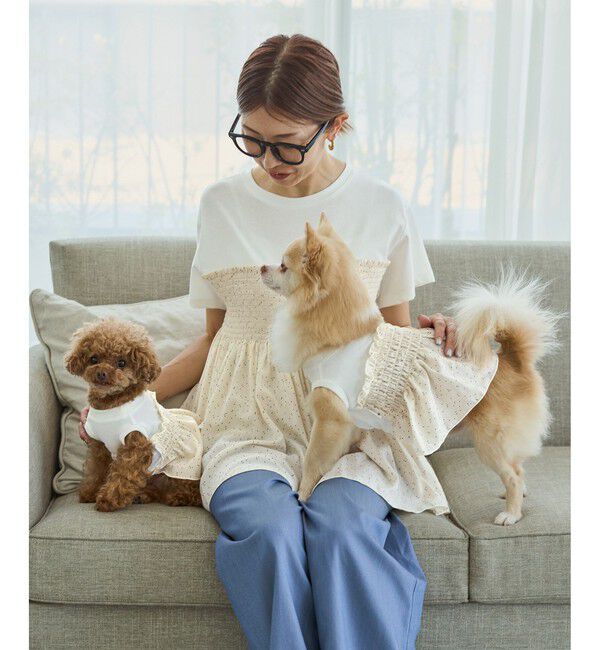 ROPE PICNIC PASSAGE「【DOG】シャーリングワンピース/リンクコーデ」|その他|