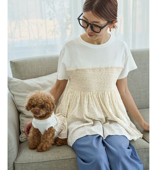 ROPE PICNIC PASSAGE「【DOG】シャーリングワンピース/リンクコーデ」|その他|