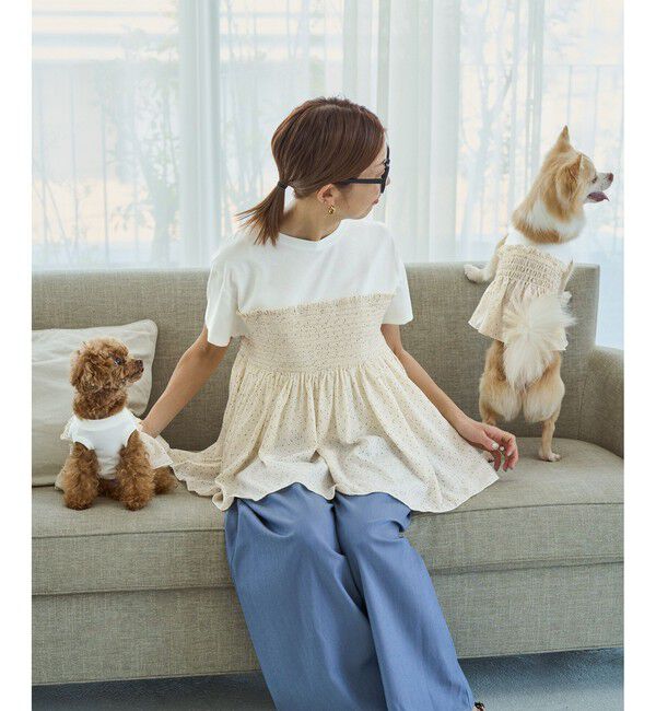 ROPE PICNIC PASSAGE「【DOG】シャーリングワンピース/リンクコーデ」|その他|