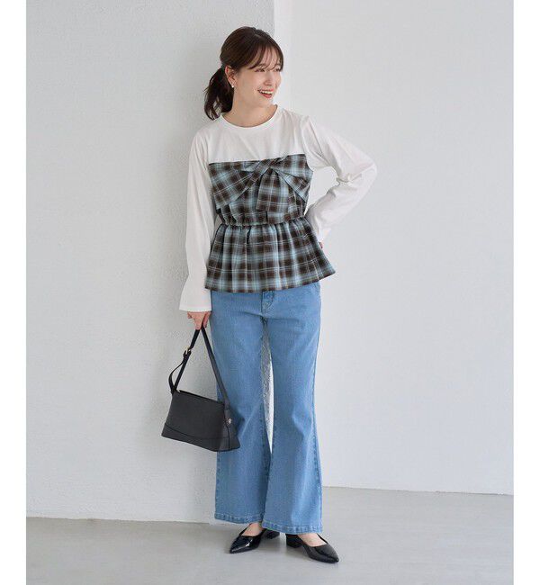Rope&rsquo;Picnic「ビスチェドッキングチェックトップス」|Tシャツ・カットソー|