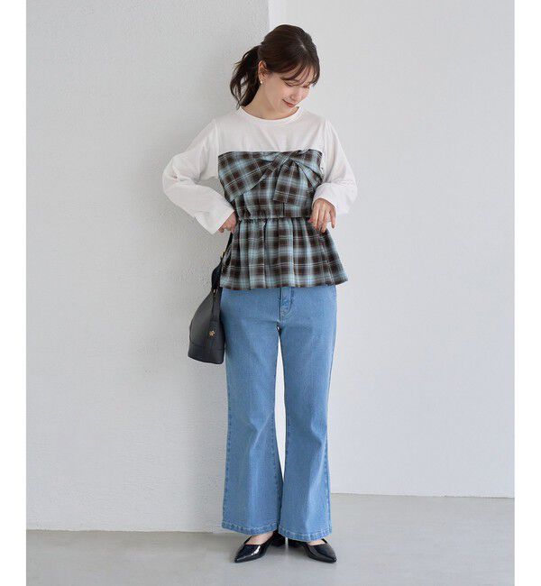 Rope&rsquo;Picnic「ビスチェドッキングチェックトップス」|Tシャツ・カットソー|