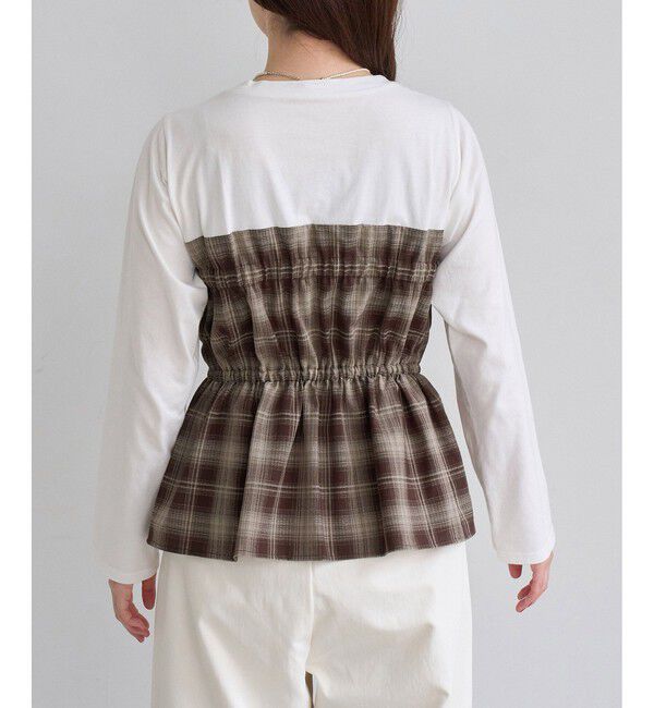 Rope&rsquo;Picnic「ビスチェドッキングチェックトップス」|Tシャツ・カットソー|