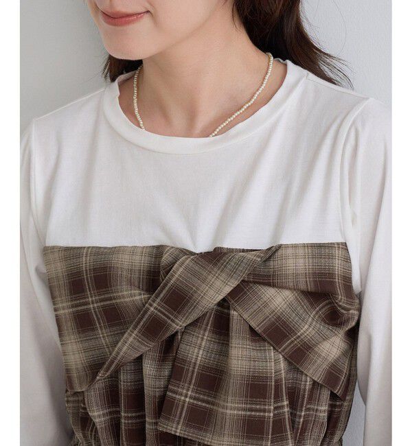 Rope&rsquo;Picnic「ビスチェドッキングチェックトップス」|Tシャツ・カットソー|