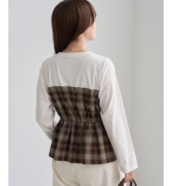 Rope&rsquo;Picnic「ビスチェドッキングチェックトップス」|Tシャツ・カットソー|