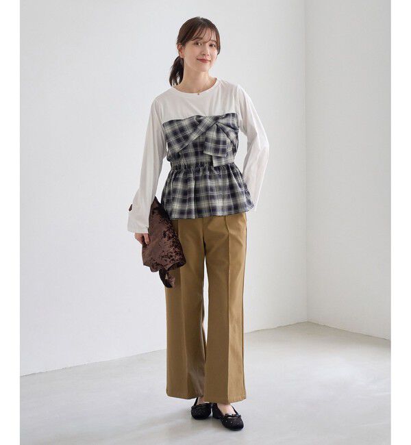 Rope&rsquo;Picnic「ビスチェドッキングチェックトップス」|Tシャツ・カットソー|