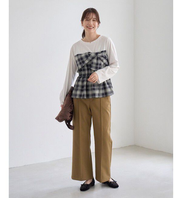 Rope&rsquo;Picnic「ビスチェドッキングチェックトップス」|Tシャツ・カットソー|