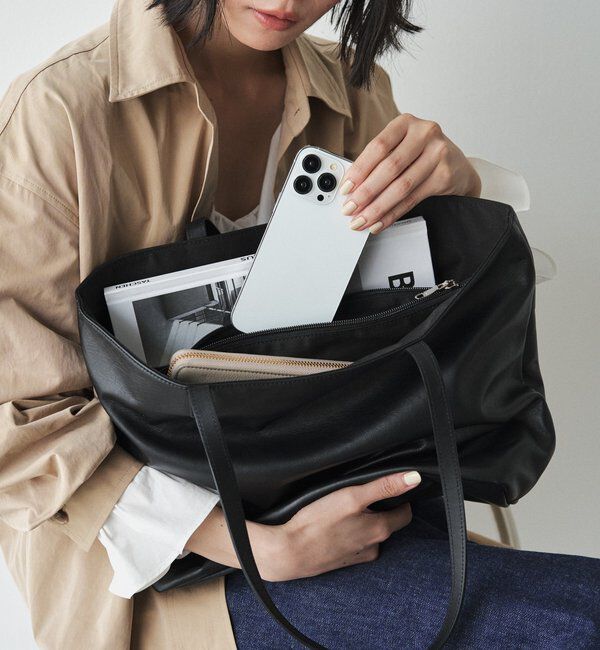  「三層レザーシンプルトートバッグ」|トートバッグ|