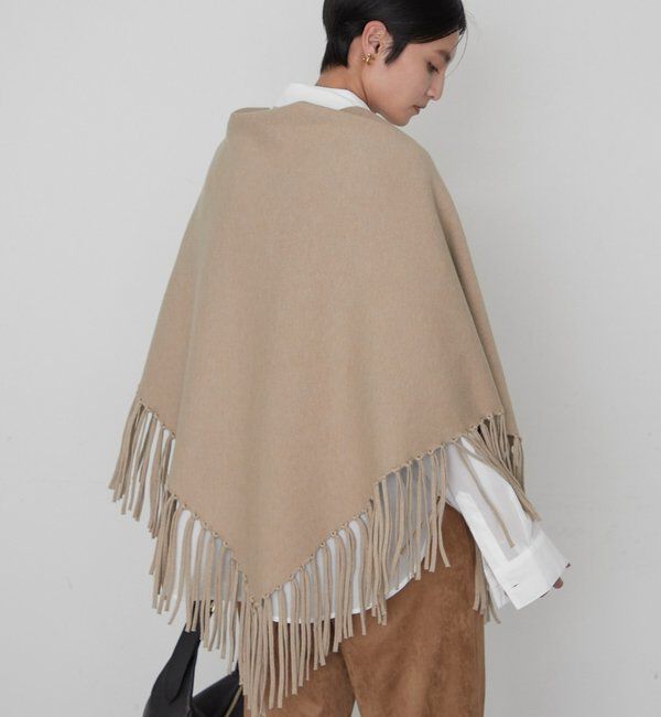  「《トップスやアウターにプラスワン》フリンジニットストール」|マフラー|