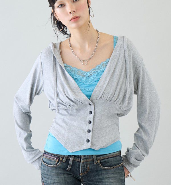  「【26AW LOOK掲載品番】コルセットフーディ」|Tシャツ・カットソー|