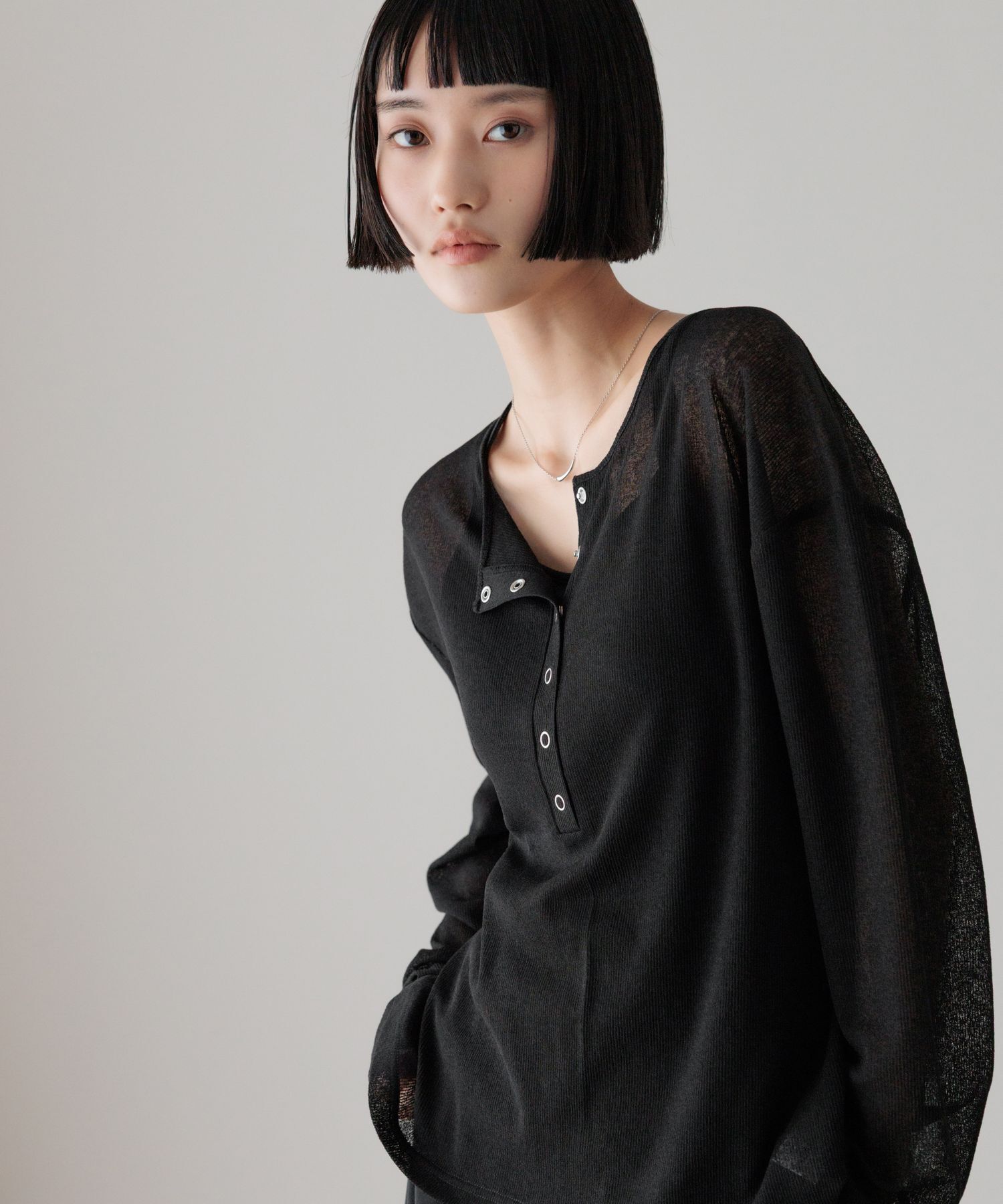 LOWRYS FARM「USEFULヘンリーPOLS」|Tシャツ・カットソー|BLK
