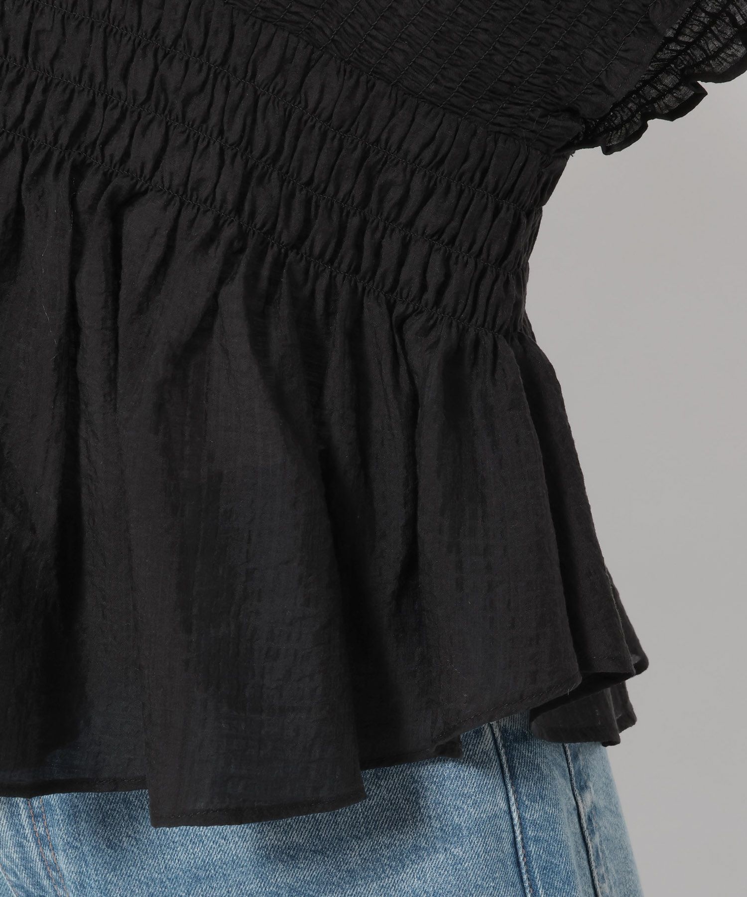 LOWRYS FARM「ヨウリュウシャーリングショートフレンチスリーブ」|シャツ・ブラウス|