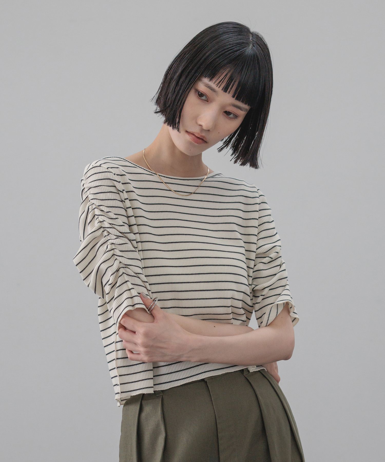 LOWRYS FARM「ｼｮﾙﾀﾞｰﾊﾟﾌCD5S」|Tシャツ・カットソー|