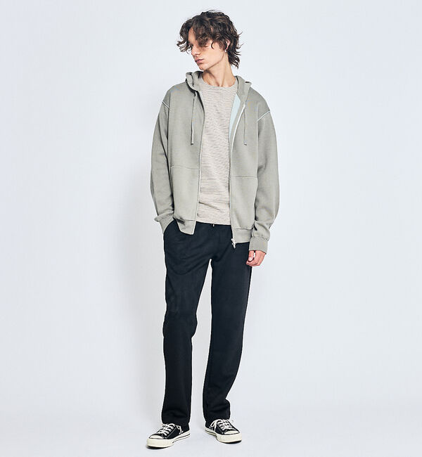 ABAHOUSE「【リバーシブルカラー】14Gコットン ニット ZIPパーカー」|パーカー|