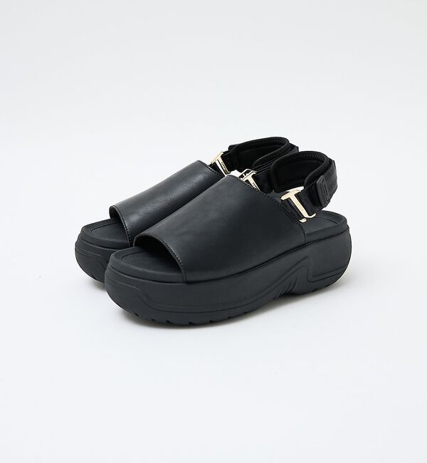 NOMINE「【SHAKA】VACAY EVOL CHUNKY レザー調 チャンキーソール ス」|サンダル|ブラック
