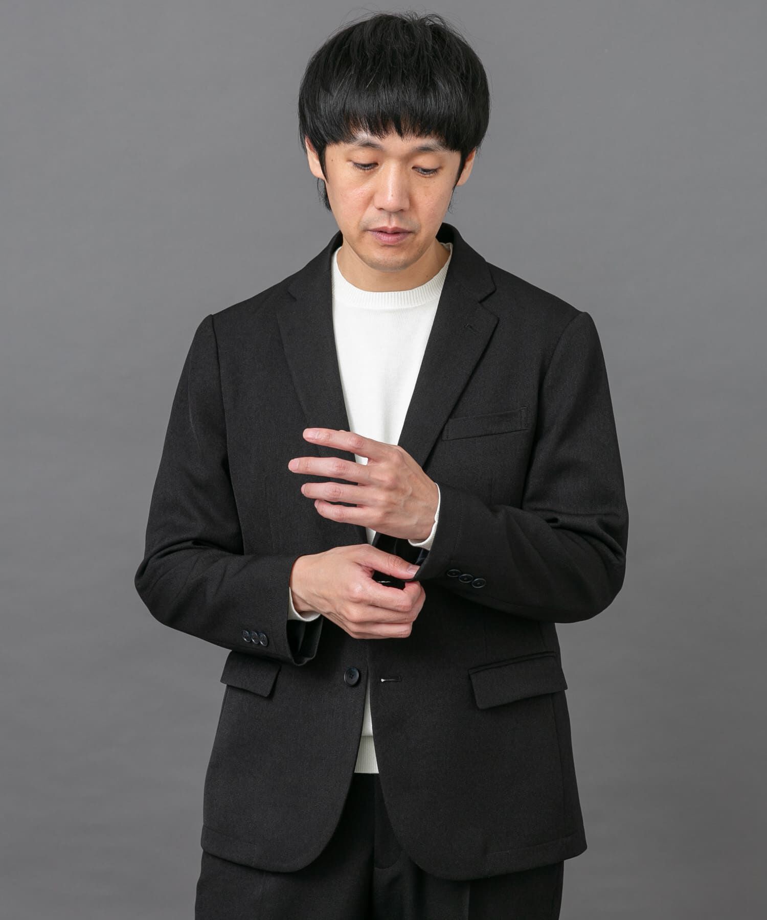 URBAN RESEARCH DOORS「LIFE STYLE TAILOR　ブラッシュドツイルストレッチジャケット」|その他|ブラック