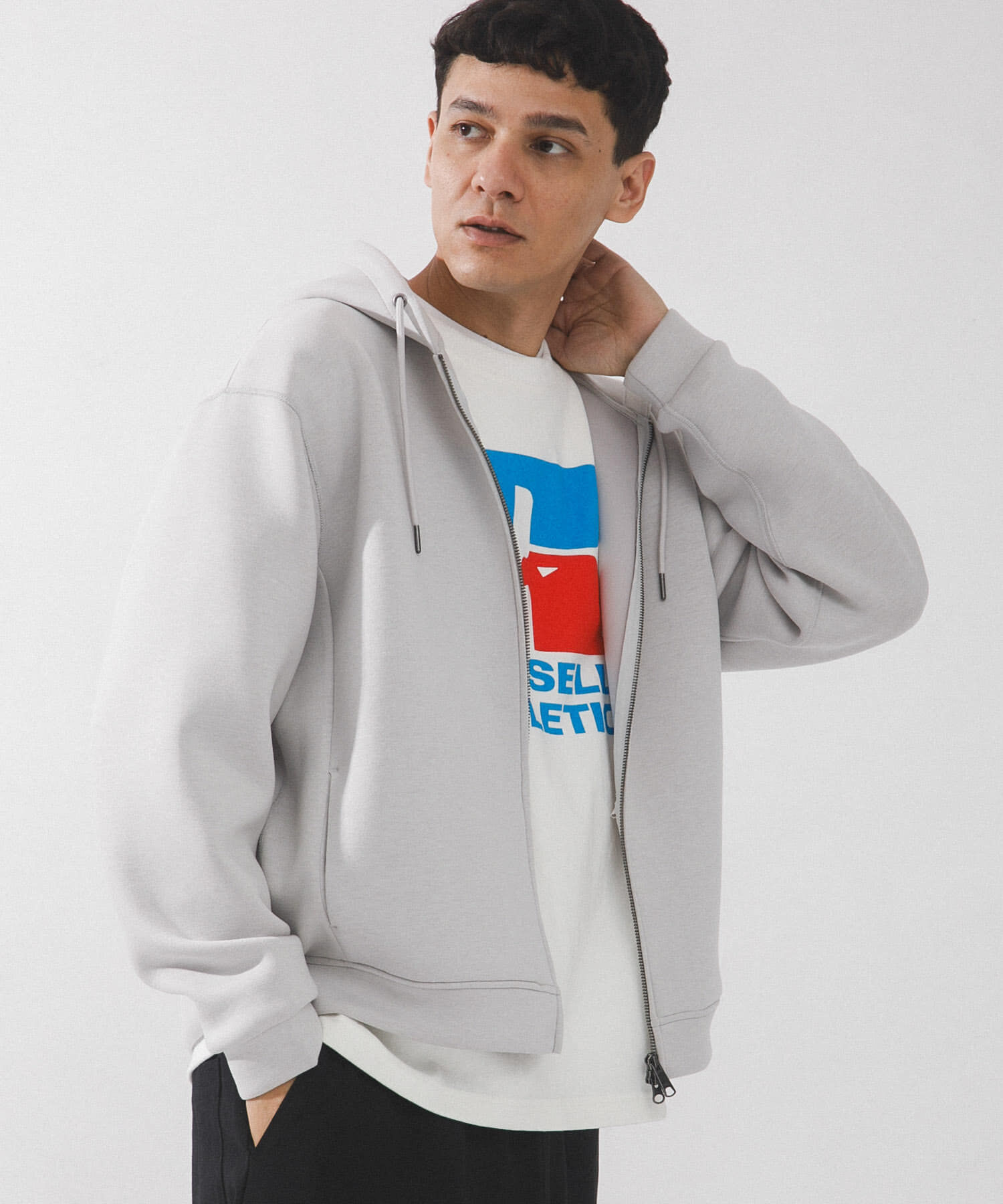 Sonny Label 「ダンボールニットジップアップフーディー」|パーカー|グレー系その他