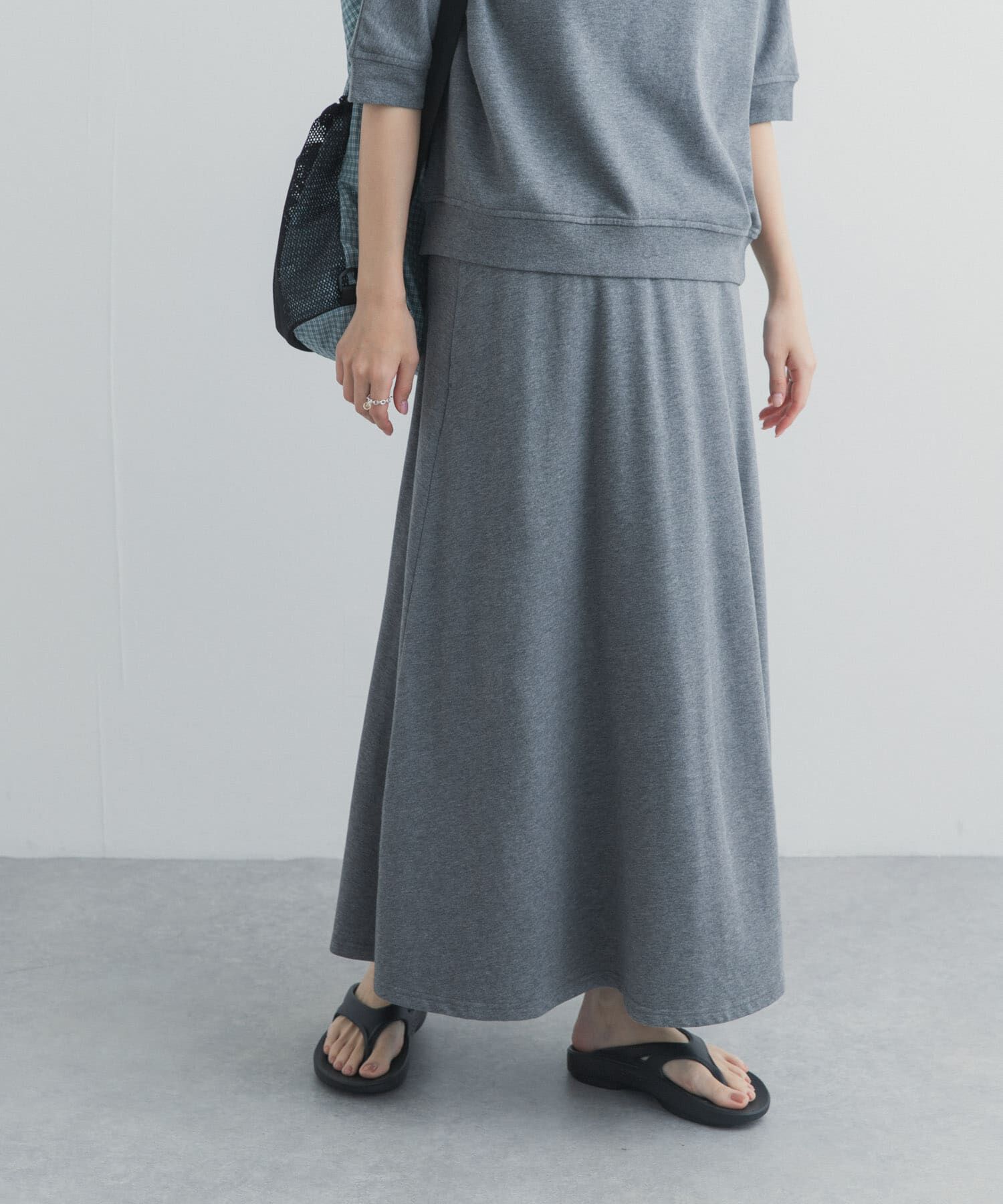 URBAN RESEARCH DOORS「モダールコットン裏毛イージースカート」|スカート|