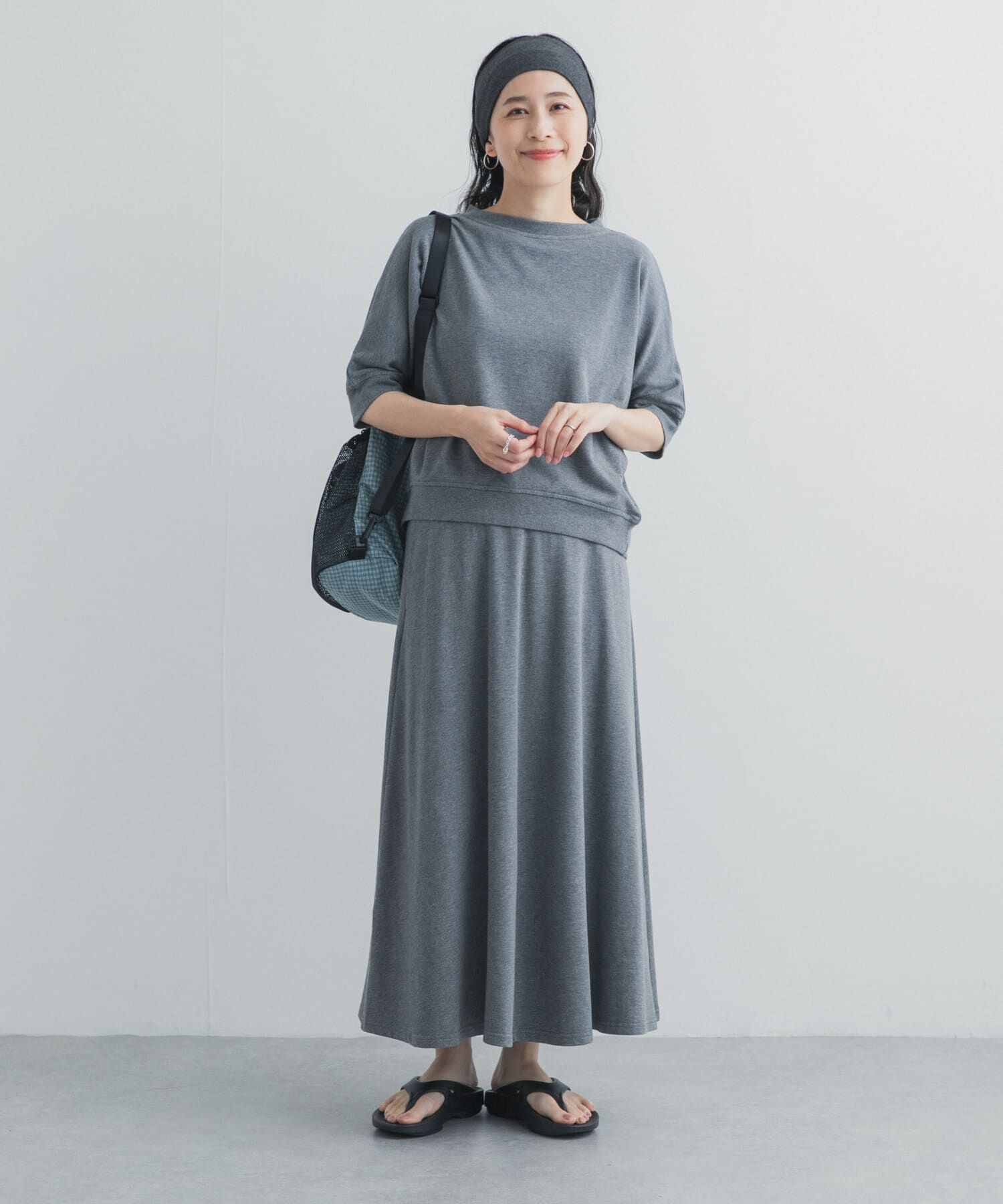 URBAN RESEARCH DOORS「モダールコットン裏毛イージースカート」|スカート|