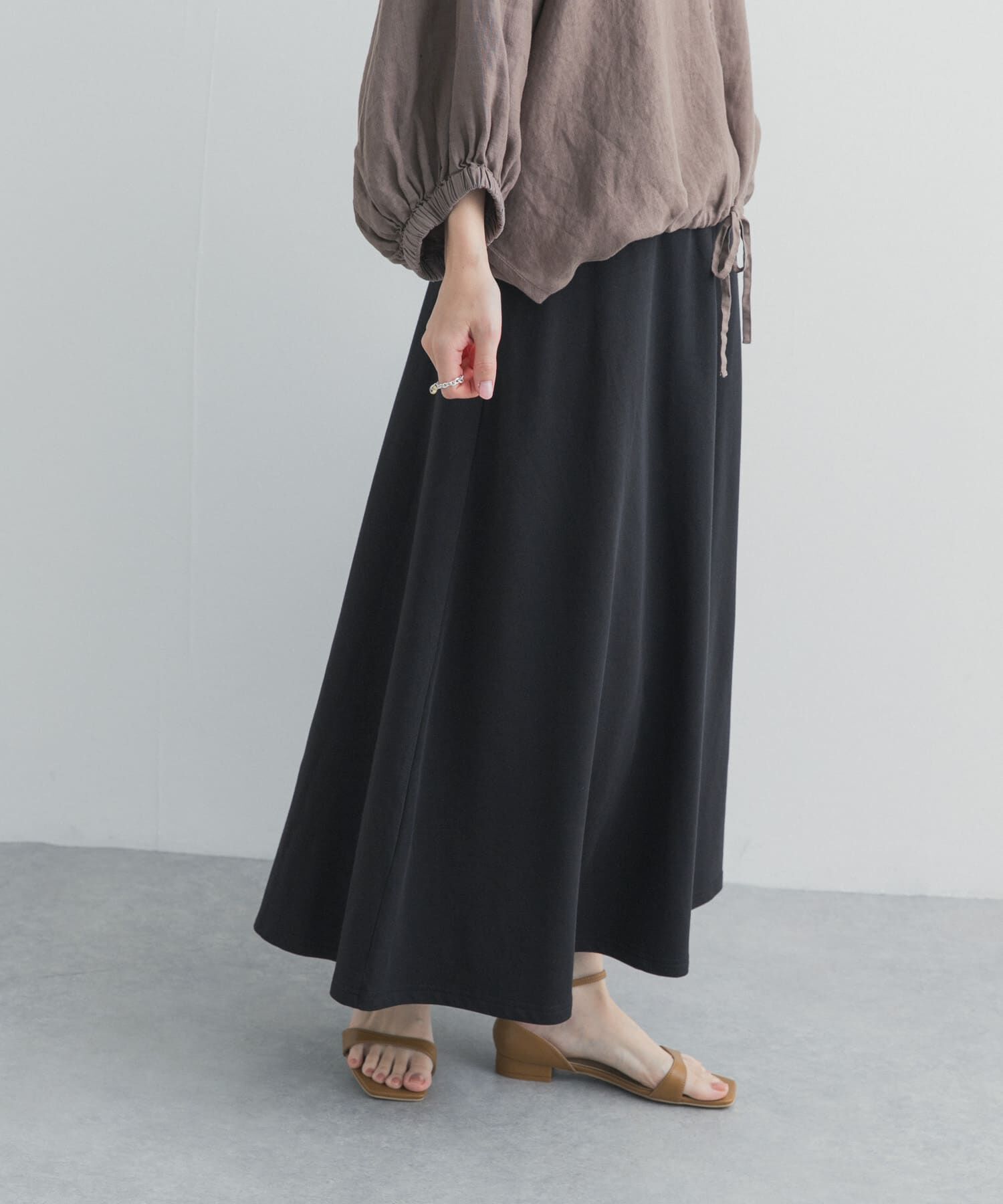 URBAN RESEARCH DOORS「モダールコットン裏毛イージースカート」|スカート|
