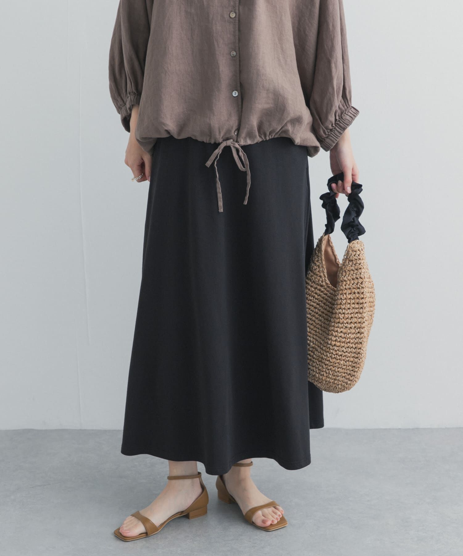 URBAN RESEARCH DOORS「モダールコットン裏毛イージースカート」|スカート|