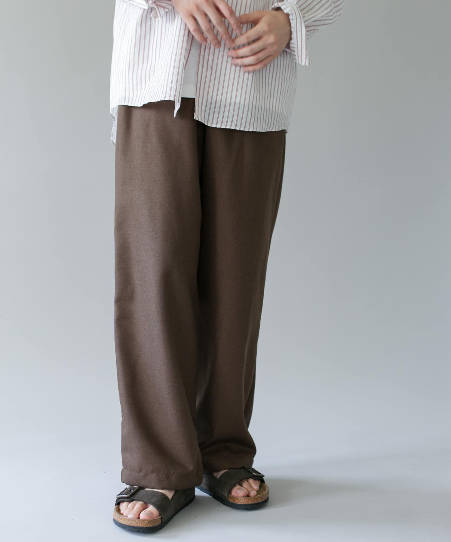 URBAN RESEARCH DOORS「ジャガードチェック イージートラウザー」|その他|ブラウン