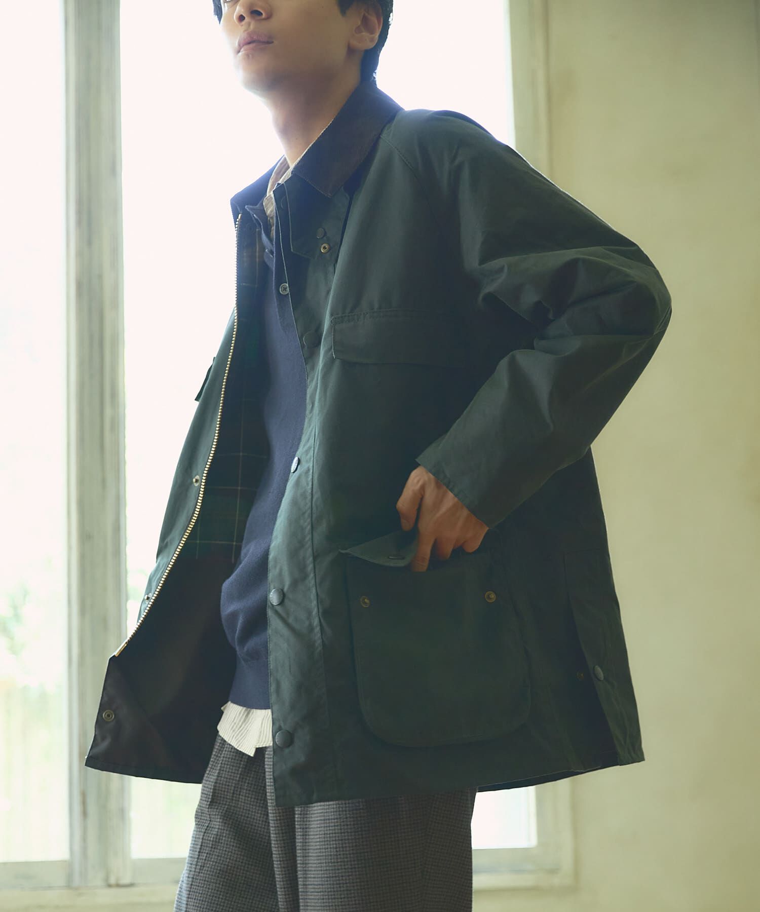 URBAN RESEARCH DOORS「Barbour　EXCLUSIVE SUGARLUMPBEDALE」|ノーカラーコート|