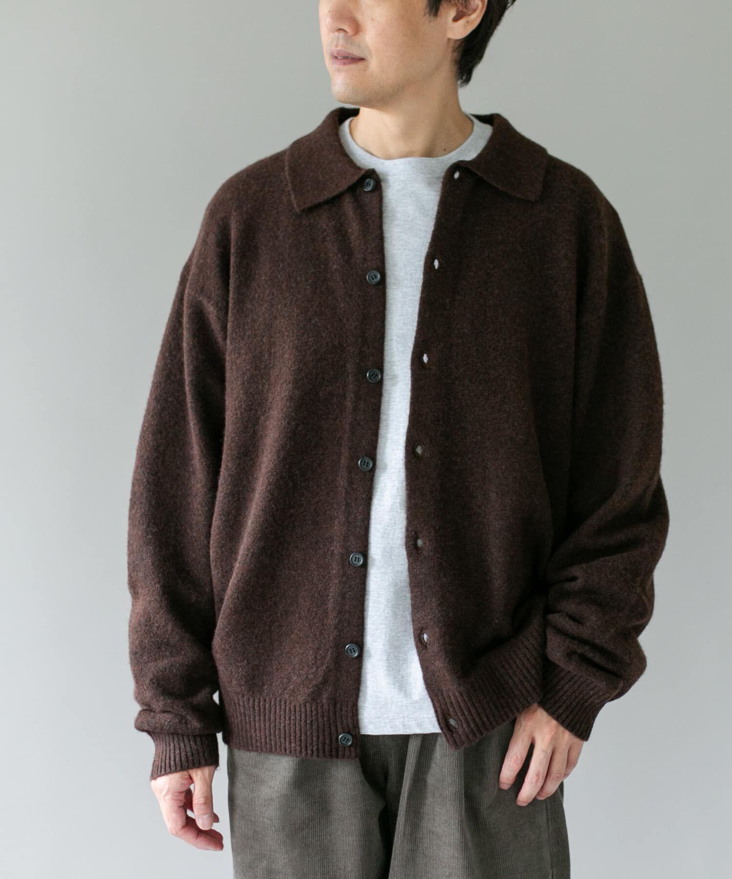 URBAN RESEARCH DOORS「『WEB限定』ウール混もちもちシャツカーディガン」|カーディガン|