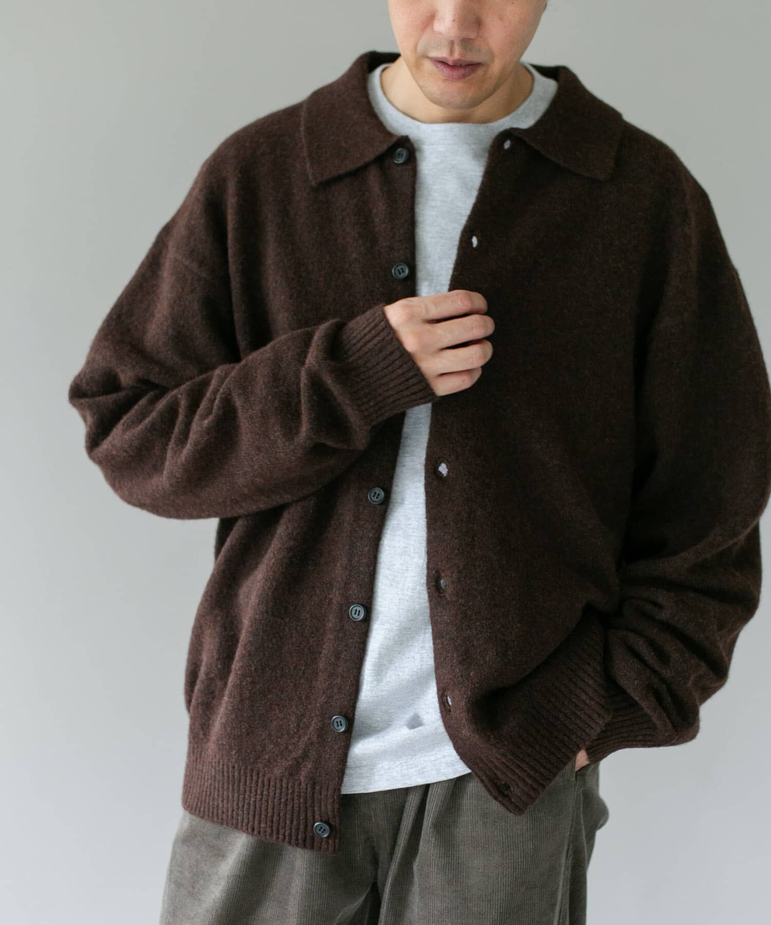 URBAN RESEARCH DOORS「『WEB限定』ウール混もちもちシャツカーディガン」|カーディガン|