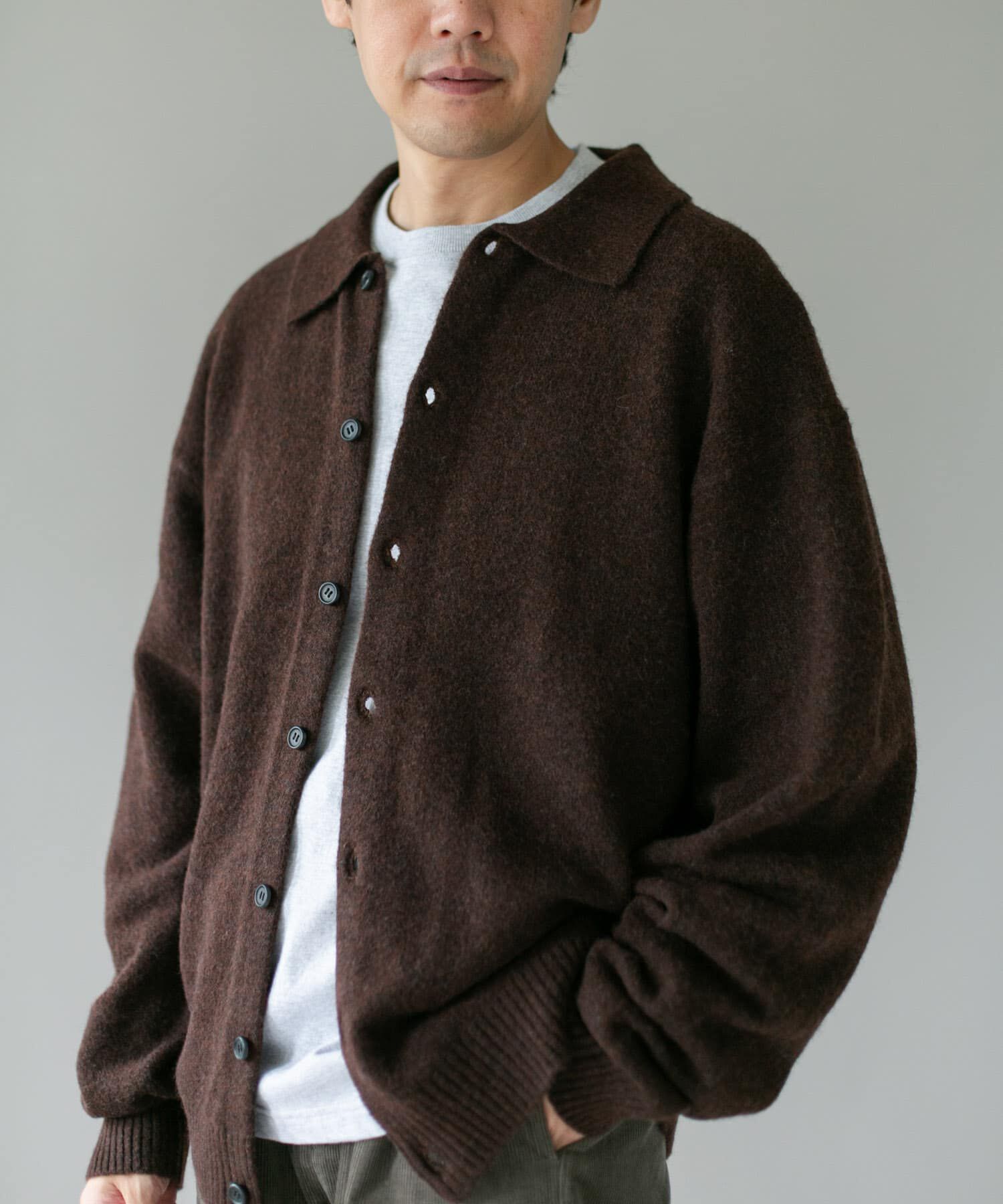 URBAN RESEARCH DOORS「『WEB限定』ウール混もちもちシャツカーディガン」|カーディガン|
