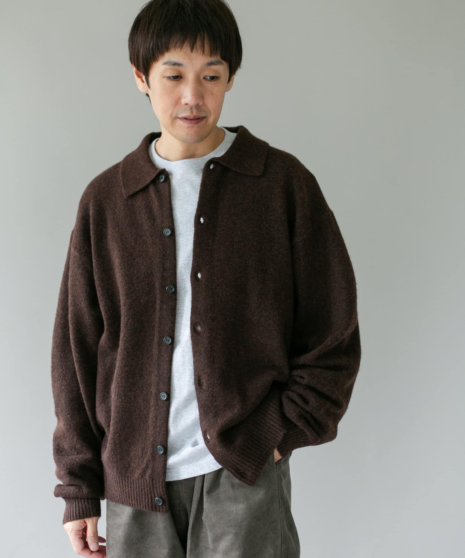URBAN RESEARCH DOORS「『WEB限定』ウール混もちもちシャツカーディガン」|カーディガン|