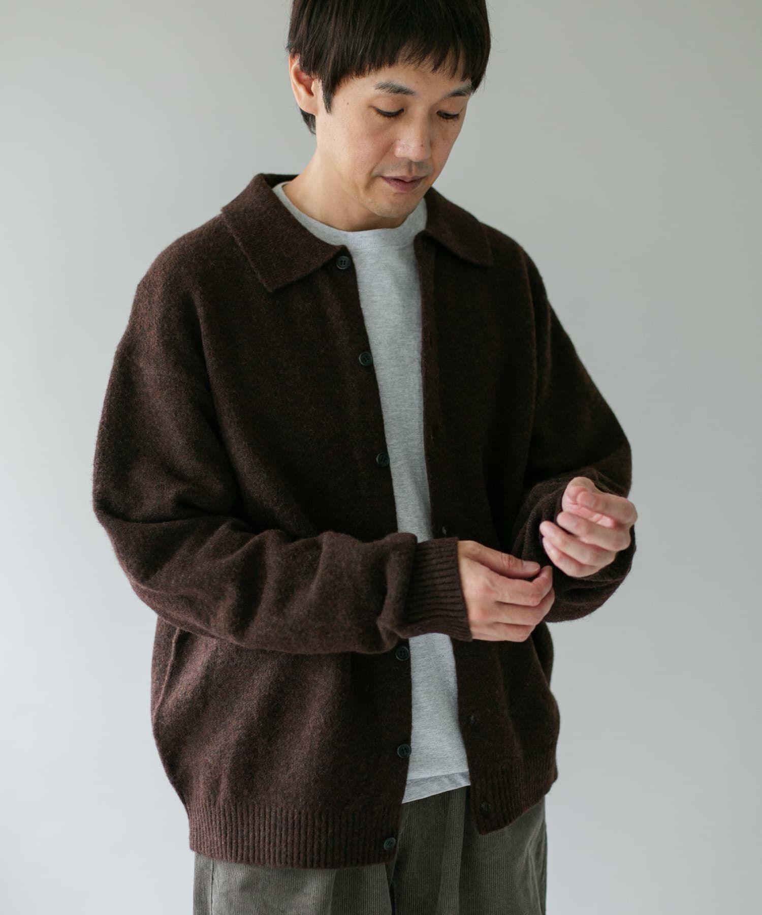 URBAN RESEARCH DOORS「『WEB限定』ウール混もちもちシャツカーディガン」|カーディガン|
