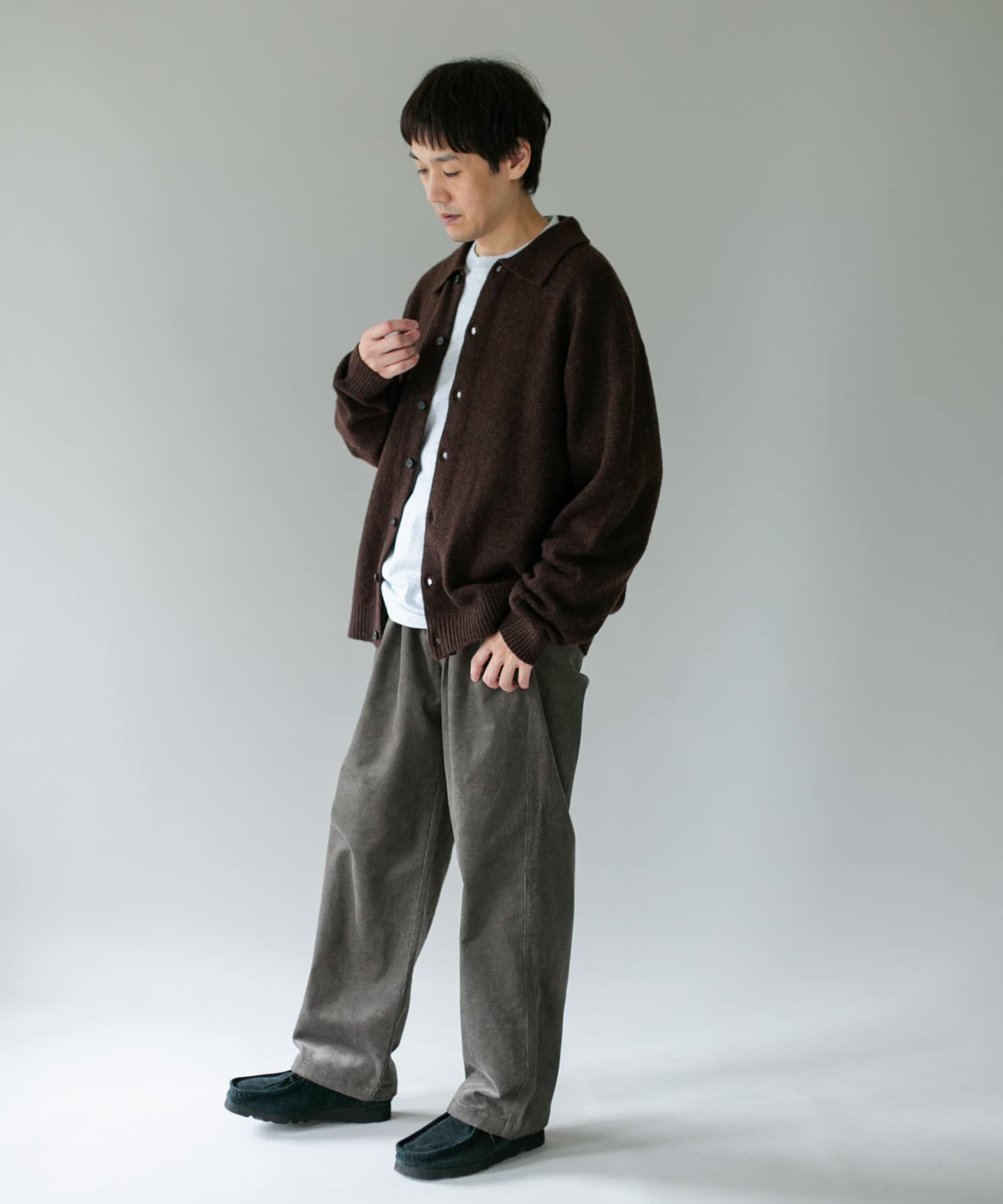 URBAN RESEARCH DOORS「『WEB限定』ウール混もちもちシャツカーディガン」|カーディガン|