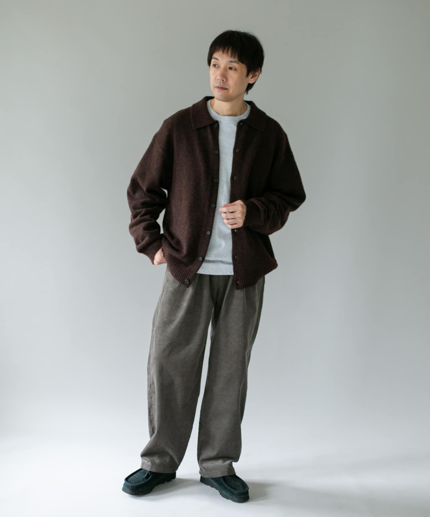 URBAN RESEARCH DOORS「『WEB限定』ウール混もちもちシャツカーディガン」|カーディガン|